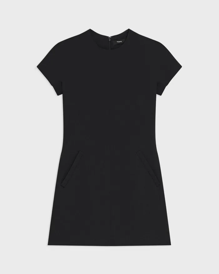 Women Dresses Theory Dolman Sleeve Mini Dress In Admiral Crepe Black