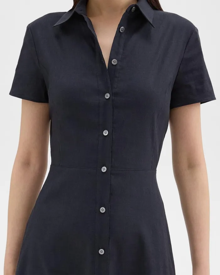 Women Dresses Theory Midi Shirt Dress In Good Linen Concord