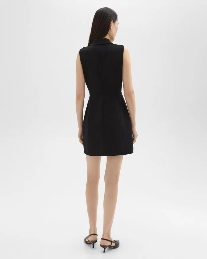 Women Dresses Theory Peak Lapel Mini Dress In Admiral Crepe Black
