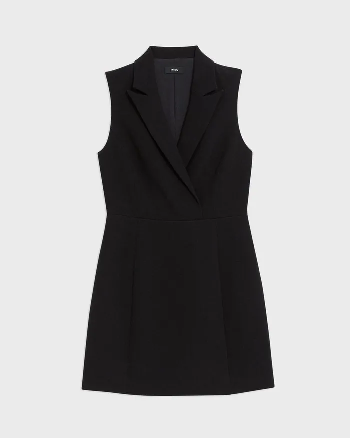 Women Dresses Theory Peak Lapel Mini Dress In Admiral Crepe Black