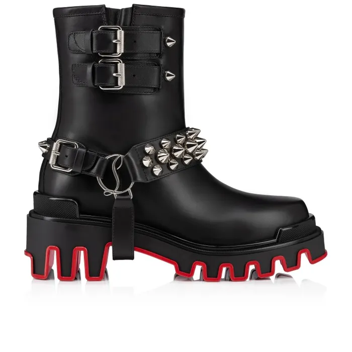 Women Dune Bike Low Boots 8211 Calf Leather 8211 Black Christian Louboutin Boots