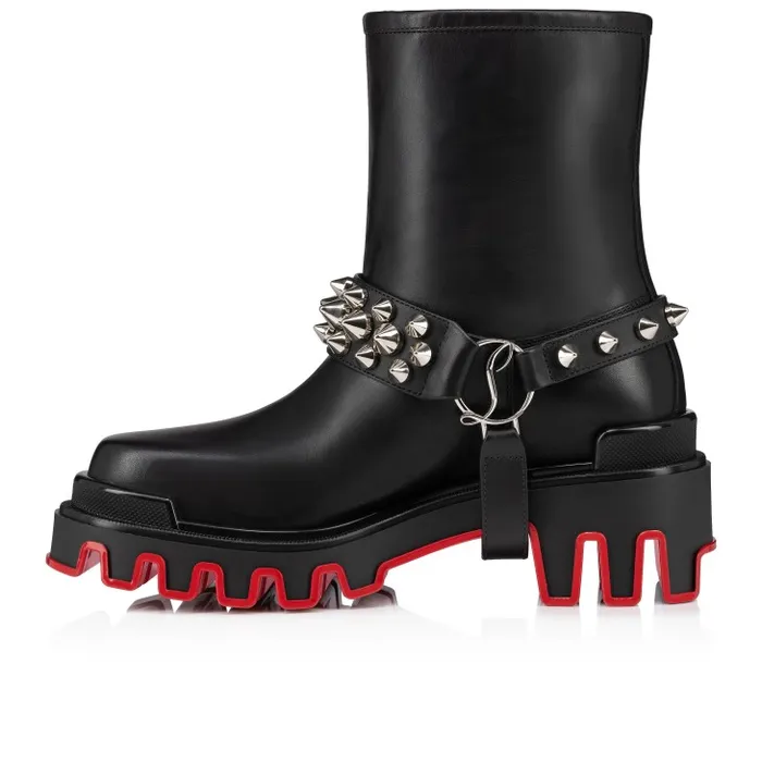 Women Dune Bike Low Boots 8211 Calf Leather 8211 Black Christian Louboutin Boots