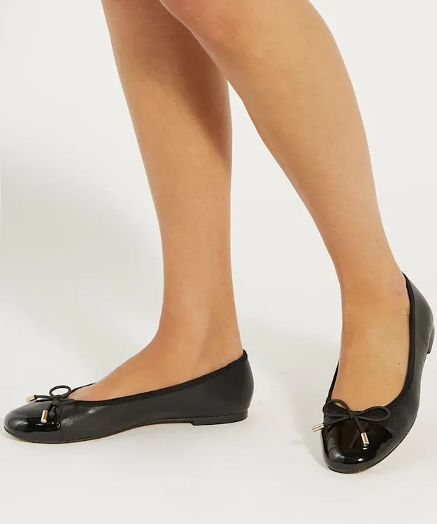 Women Dune London Ballet Pumps Toe Cap Ballet Pump Black