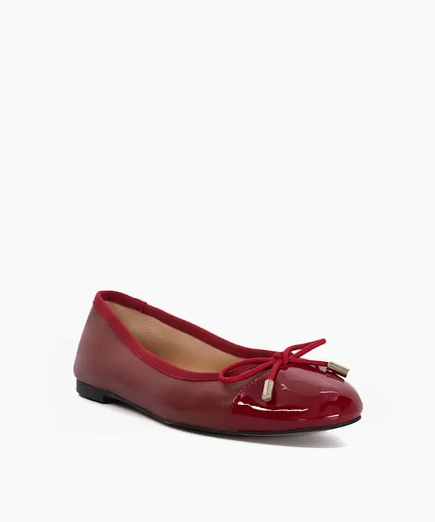 Women Dune London Ballet Pumps Toe Cap Ballet Pump Red