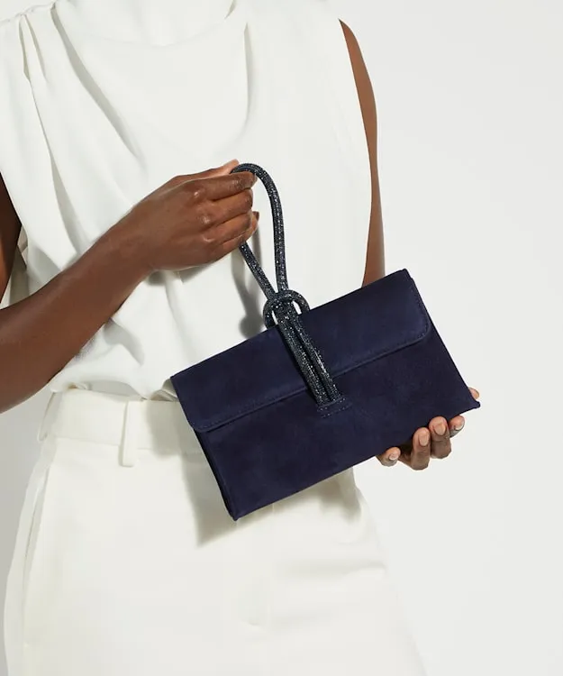 Women Dune London Clutch Bags DiamanteLoopHandle Grab Bag Blue