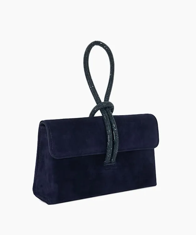 Women Dune London Clutch Bags DiamanteLoopHandle Grab Bag Blue