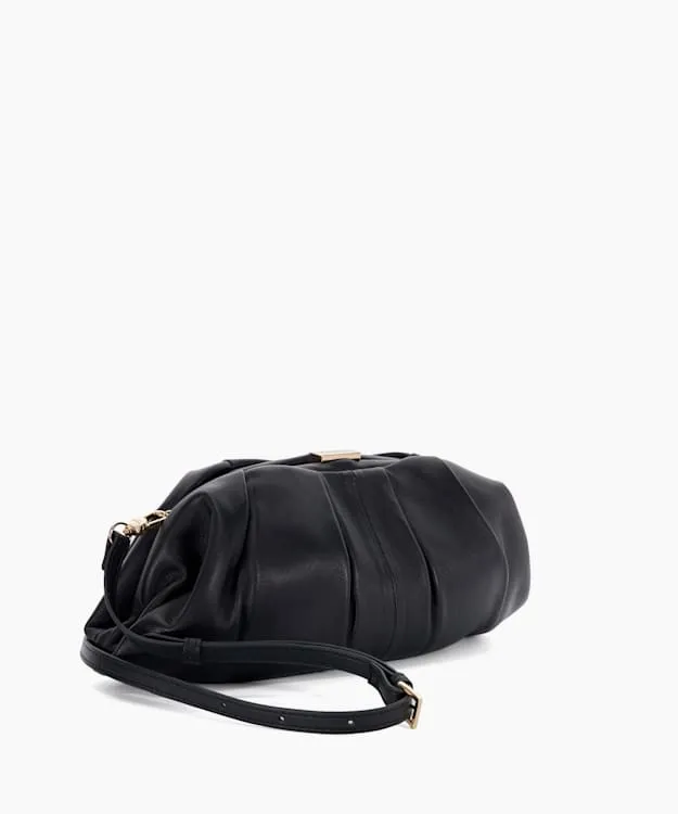 Women Dune London Clutch Bags Oversized Leather Handheld Clutch Black