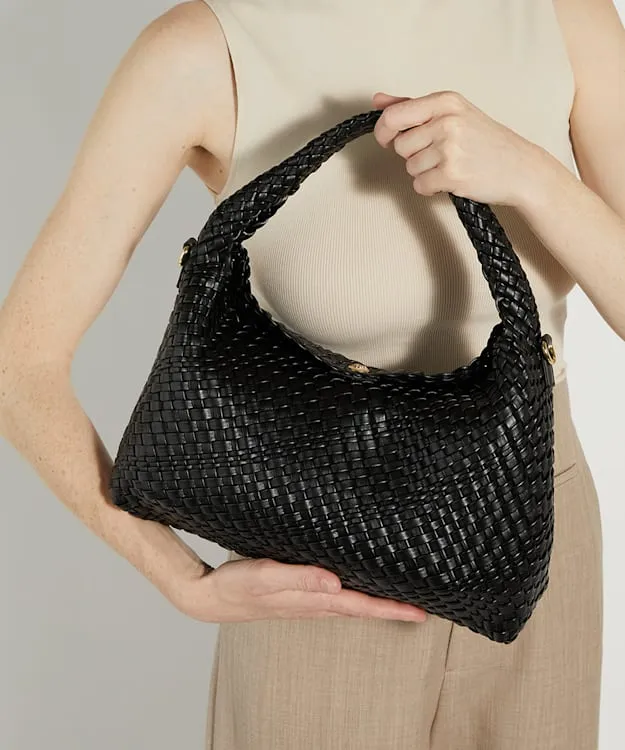 Women Dune London Crossbody Bags Woven Shoulder Bag Black