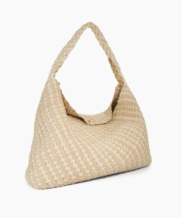 Women Dune London Deliberate Bags Extra Large Woven Shoulder Bag White