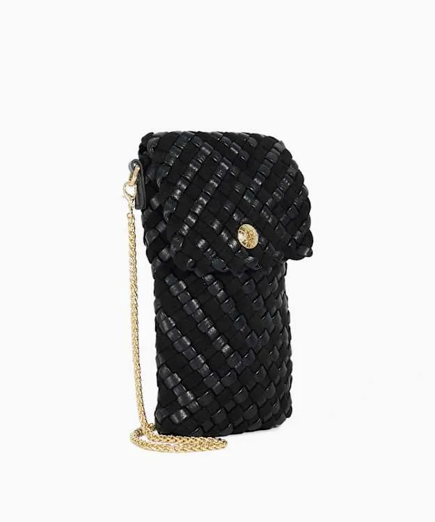 Women Dune London Deliberate Bags Woven Phone Cross Body Bag Black