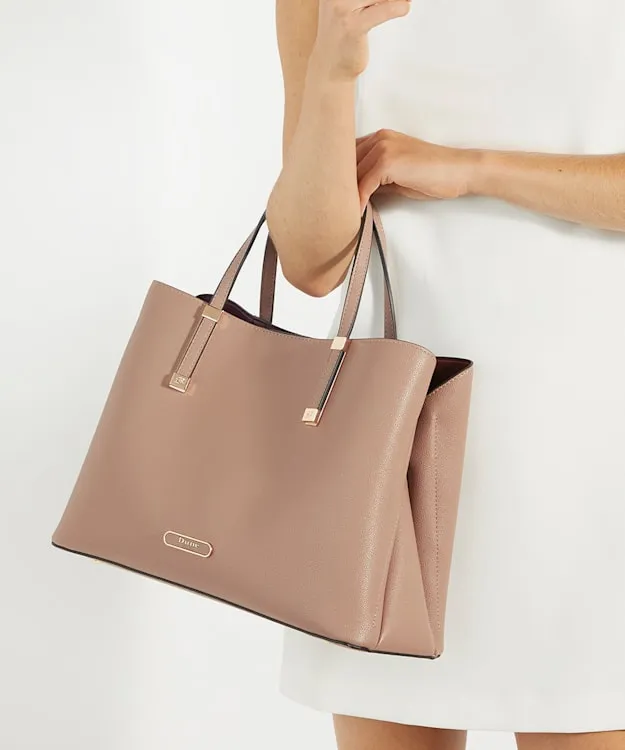 Women Dune London Handbags Branded Hardware Tote Bag Neutral