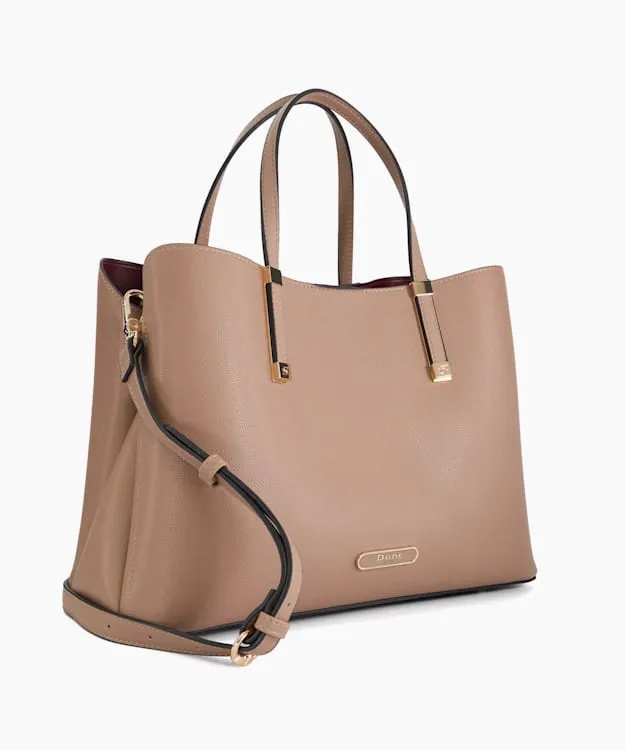 Women Dune London Handbags Branded Hardware Tote Bag Neutral