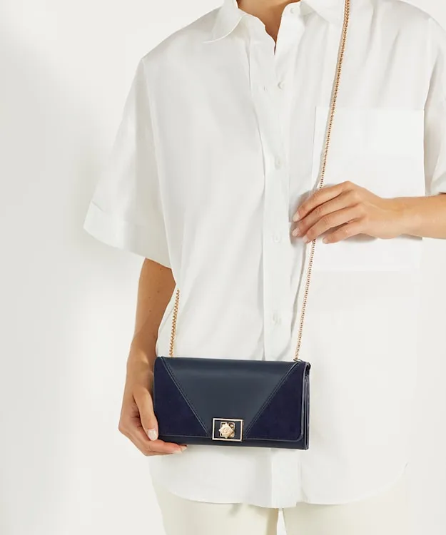 Women Dune London Handbags Chain Handle Shoulder Bag Blue