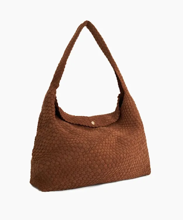 Women Dune London Handbags Extra Large Woven Shoulder Bag Brown