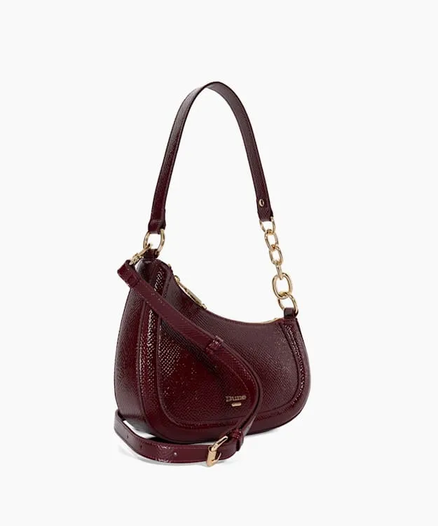 Women Dune London Handbags Reptile Effect Shoulder Bag Red