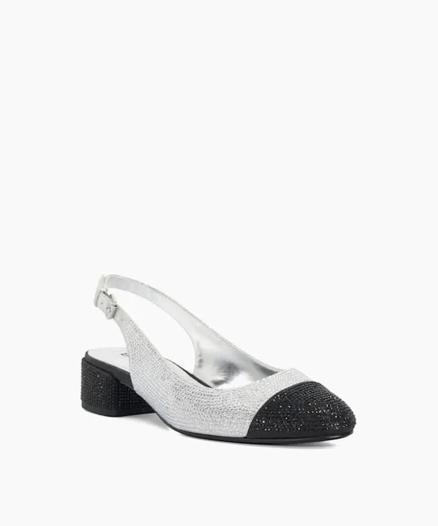 Women Dune London Heels Leather ToeCap SlingBacks Multi