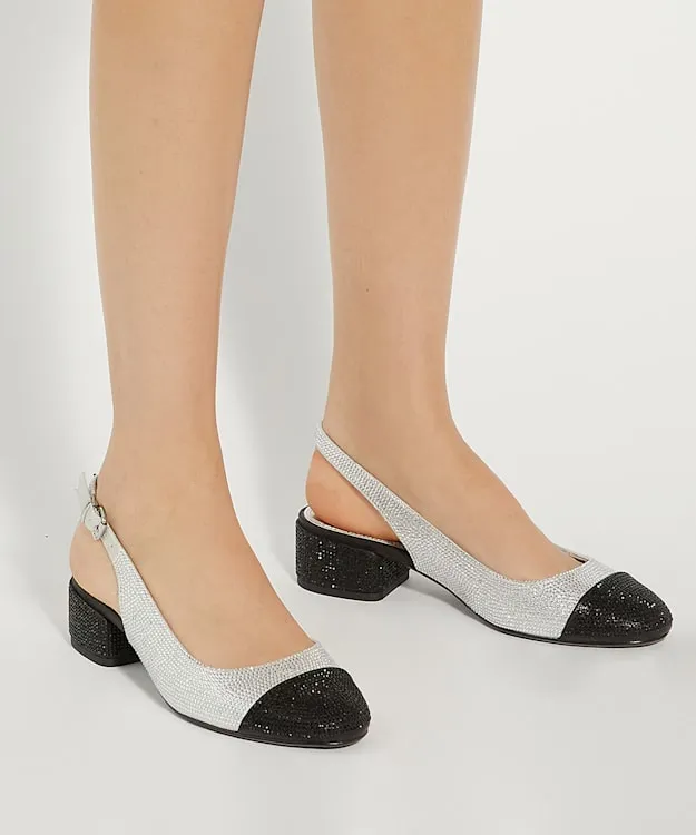 Women Dune London Heels Leather ToeCap SlingBacks Multi