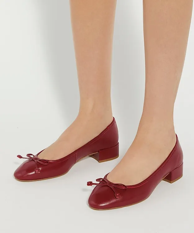 Women Dune London Heels Low Block Heel Ballet Flats Red