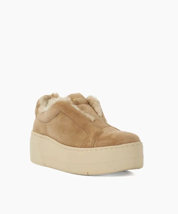 Women Dune London Trainers Chunky Flatform Suede Trainer Brown