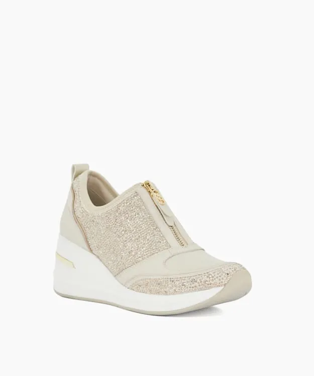 Women Dune London Trainers Embellished Wedge Heel Trainers Neutral