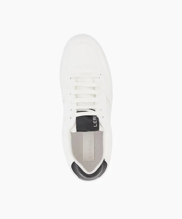 Women Dune London Trainers GrapeLeather LaceUp Trainers White Synthetic