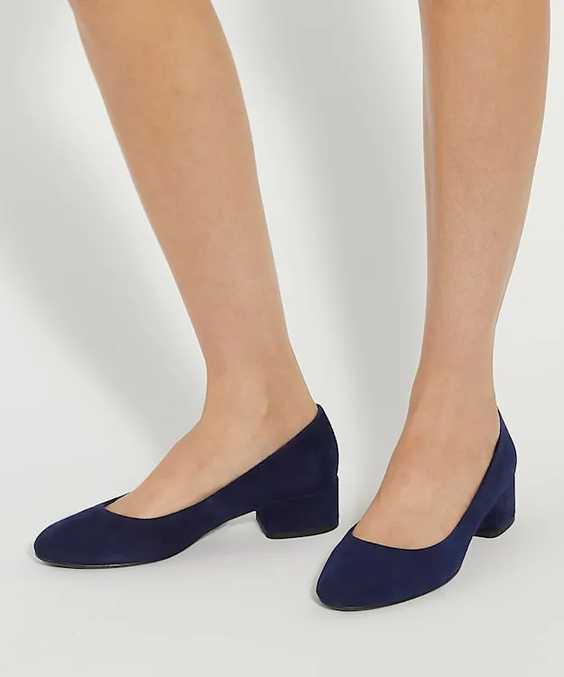 Women Dune London Wide Fit Shoes Wide Fit Comfort BlockHeeled Courts Blue