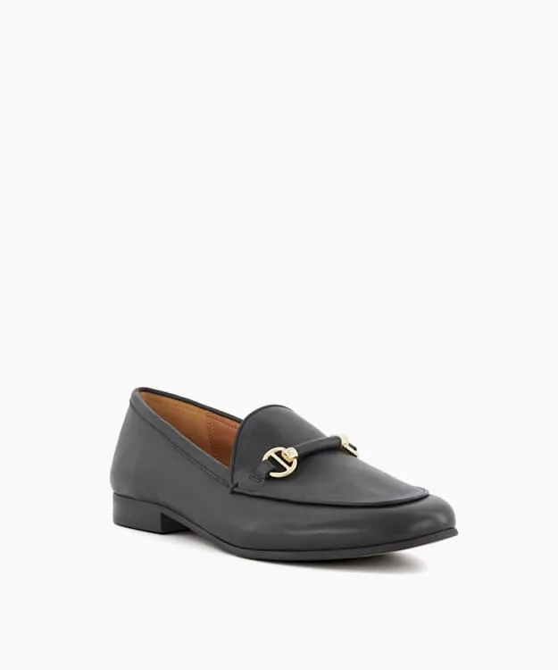 Women Dune London Wide Fit Shoes Wide Fit SnaffleTrim Loafers Black