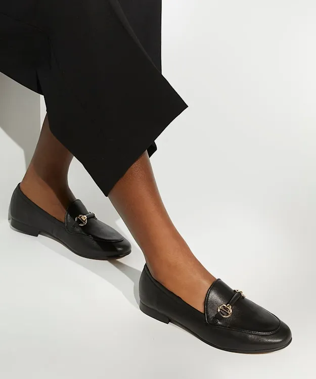 Women Dune London Wide Fit Shoes Wide Fit SnaffleTrim Loafers Black