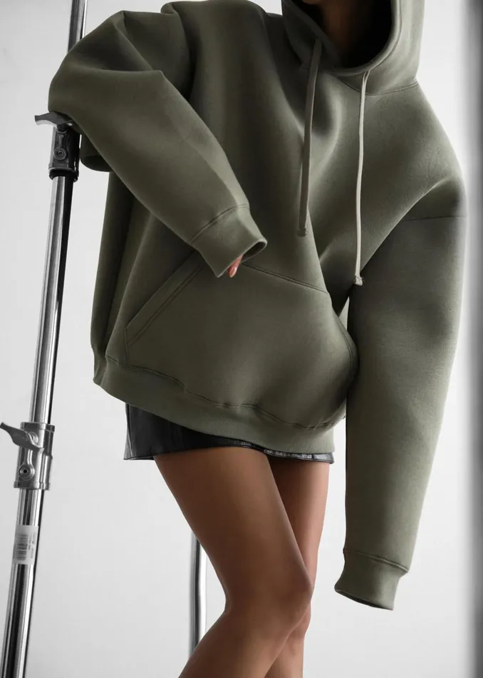 Women Easton Oversized Hoodie 8211 Khaki The Frankie Shop Tops