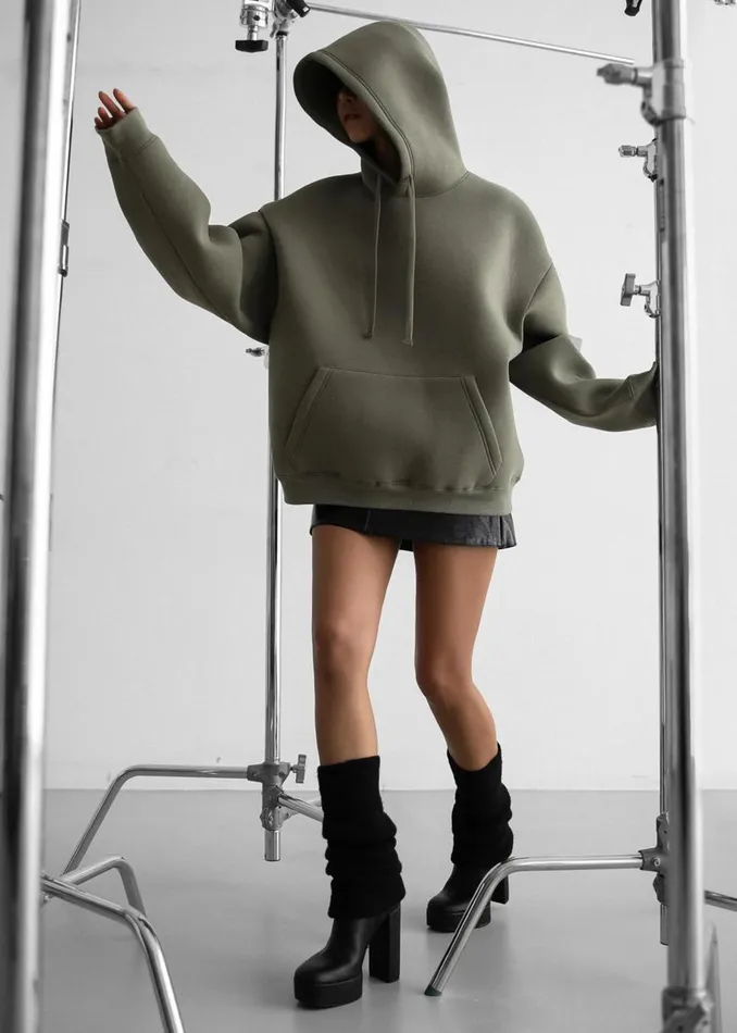 Women Easton Oversized Hoodie 8211 Khaki The Frankie Shop Tops