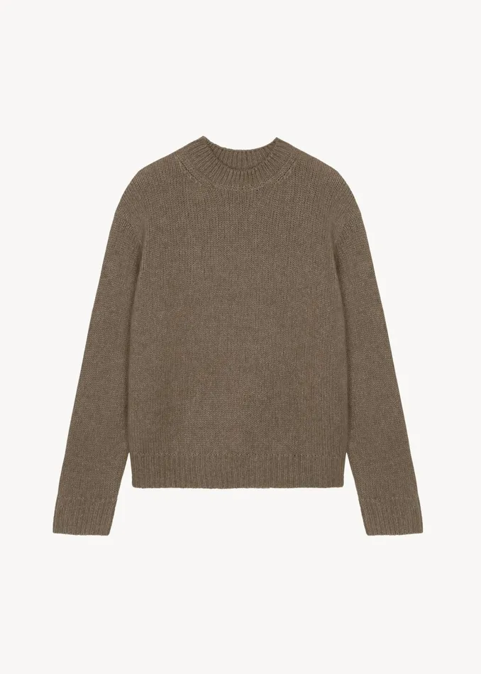 Women Eidra Crewneck Sweater 8211 Taupe The Frankie Shop Knitwear