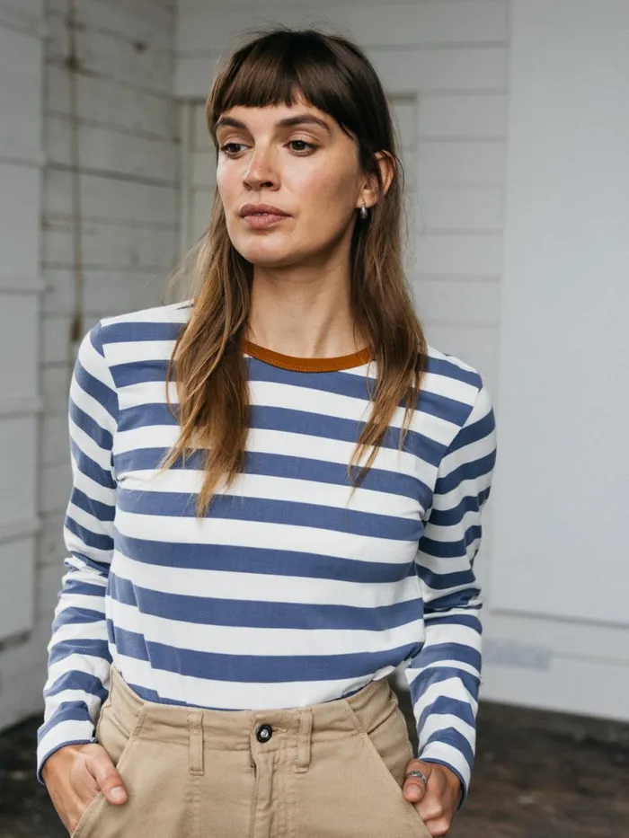 Women Eldon Long Sleeve TShirt Coastal Fjordecru Finisterre Tops and Shirts