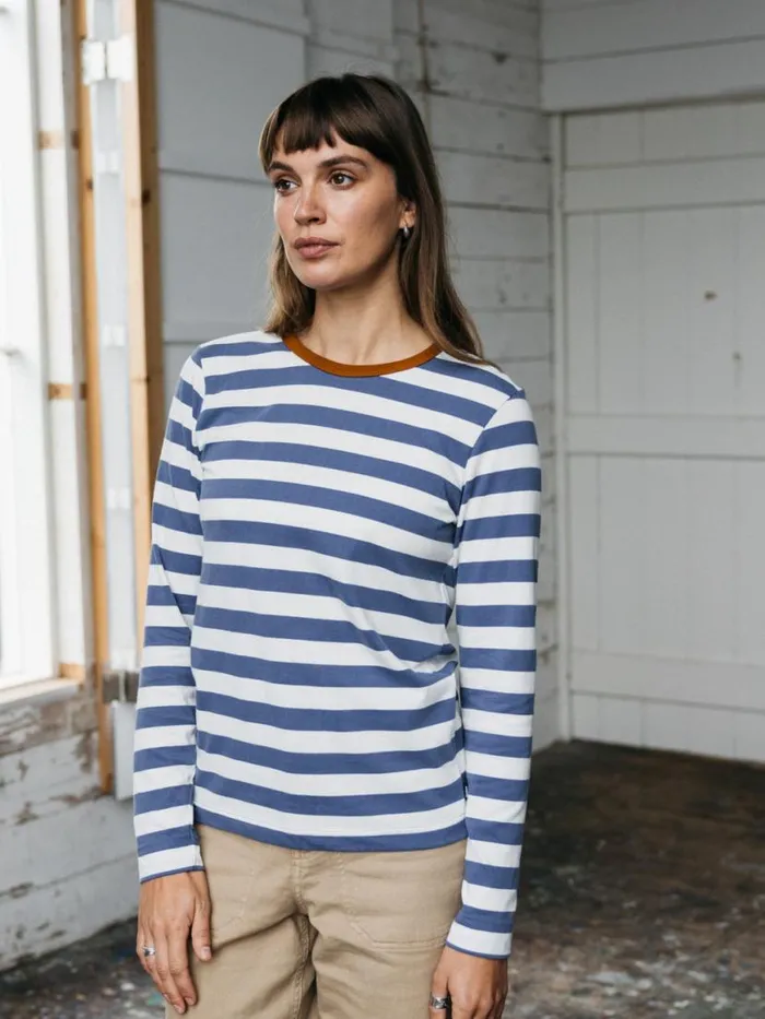 Women Eldon Long Sleeve TShirt Coastal Fjordecru Finisterre Tops and Shirts