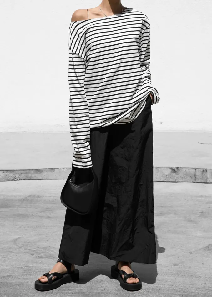 Women Elin Boatneck Top 8211 Black Stripe The Frankie Shop Tops