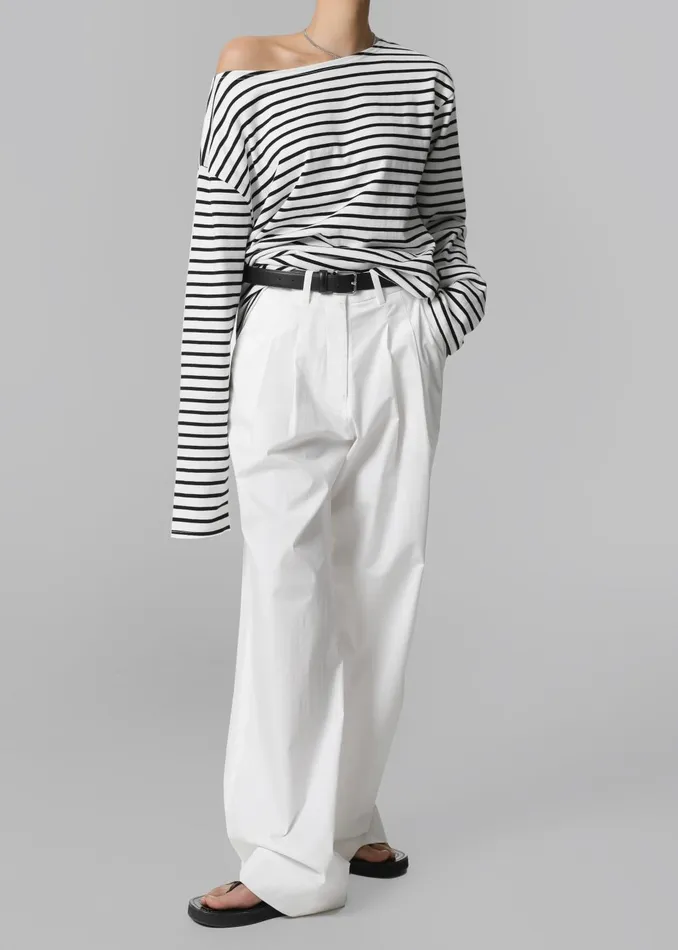 Women Elin Boatneck Top 8211 Black Stripe The Frankie Shop Tops