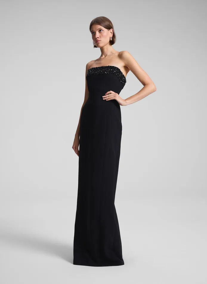 Women Elizabeth Strapless Embellished Gown Blackjet ALC Dresses