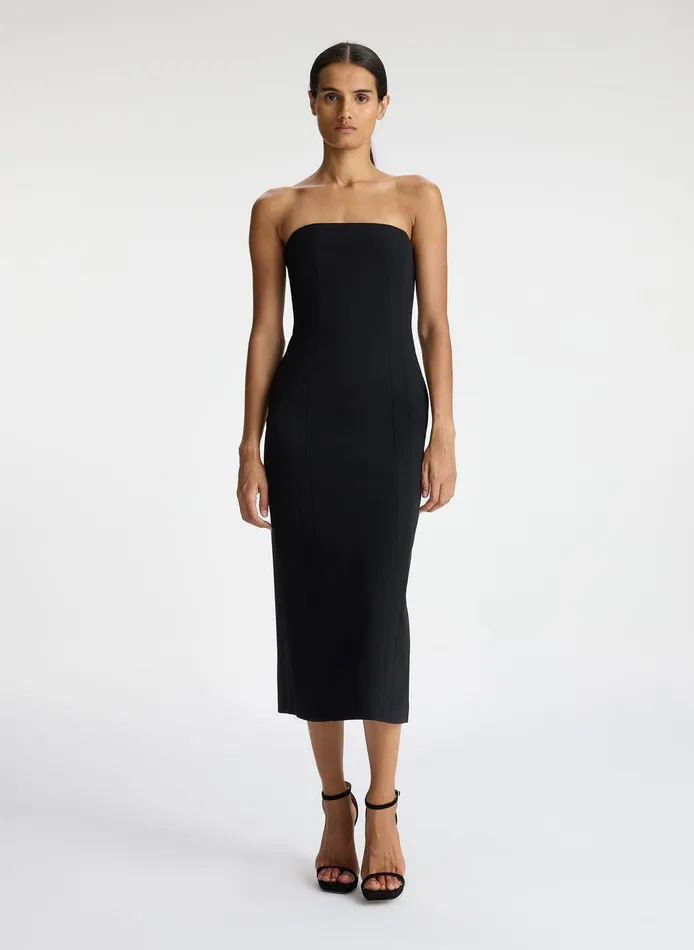 Women Elizabeth Strapless Midi Dress Black ALC Dresses