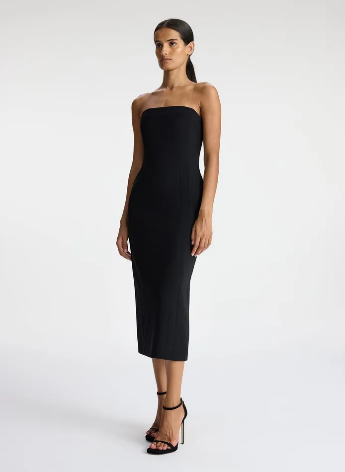 Women Elizabeth Strapless Midi Dress Black ALC Dresses