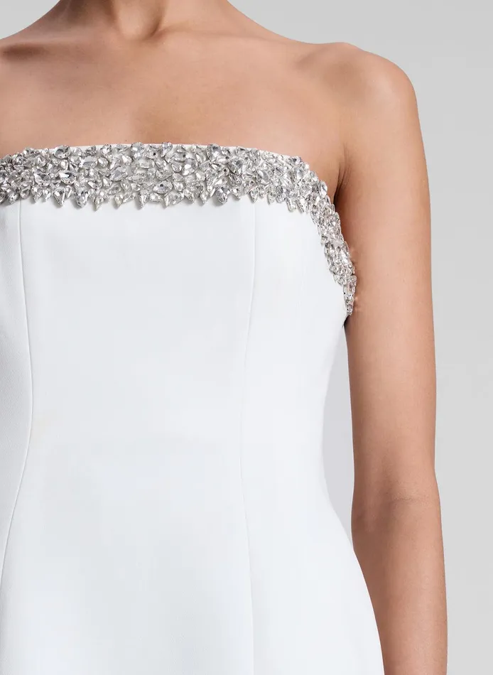 Women Elsie Embellished Trim Strapless Mini Dress Whitecrystal ALC Dresses