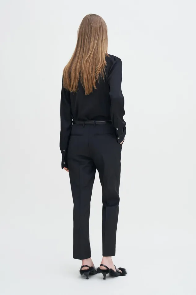 Women Emma Cropped Cool Wool Trousers Black Filippa K Trousers