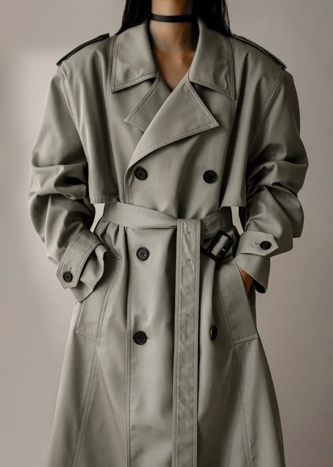Women Eugene Trench Coat 8211 Pale Khaki The Frankie Shop Outerwear