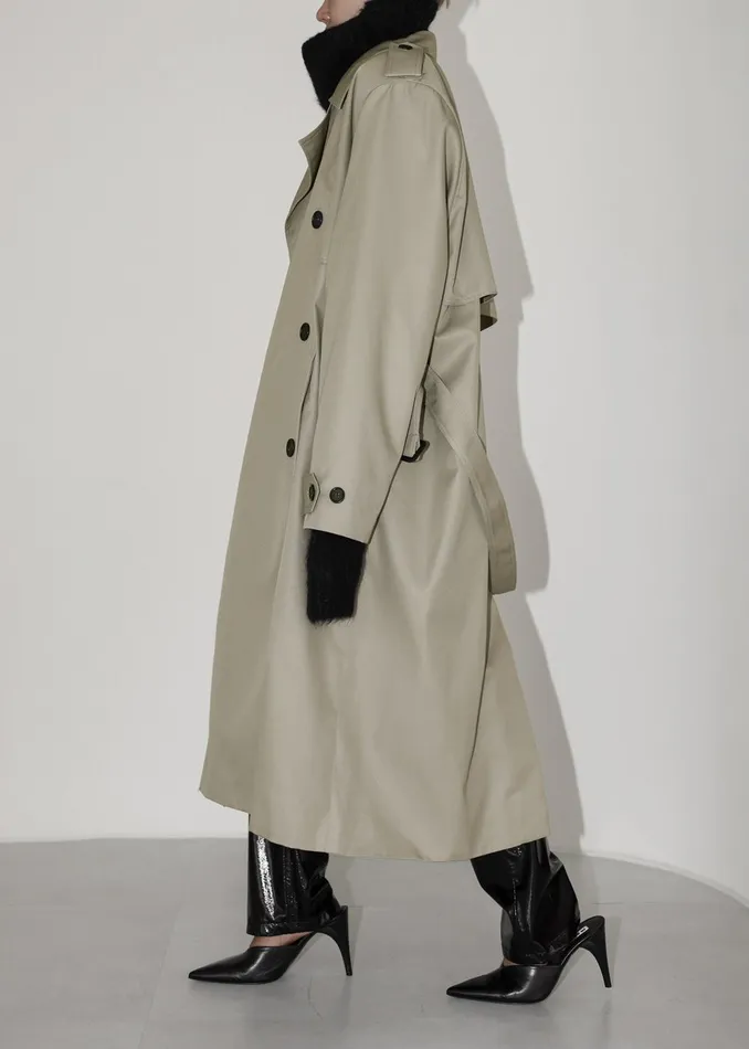 Women Eugene Trench Coat 8211 Pale Khaki The Frankie Shop Outerwear