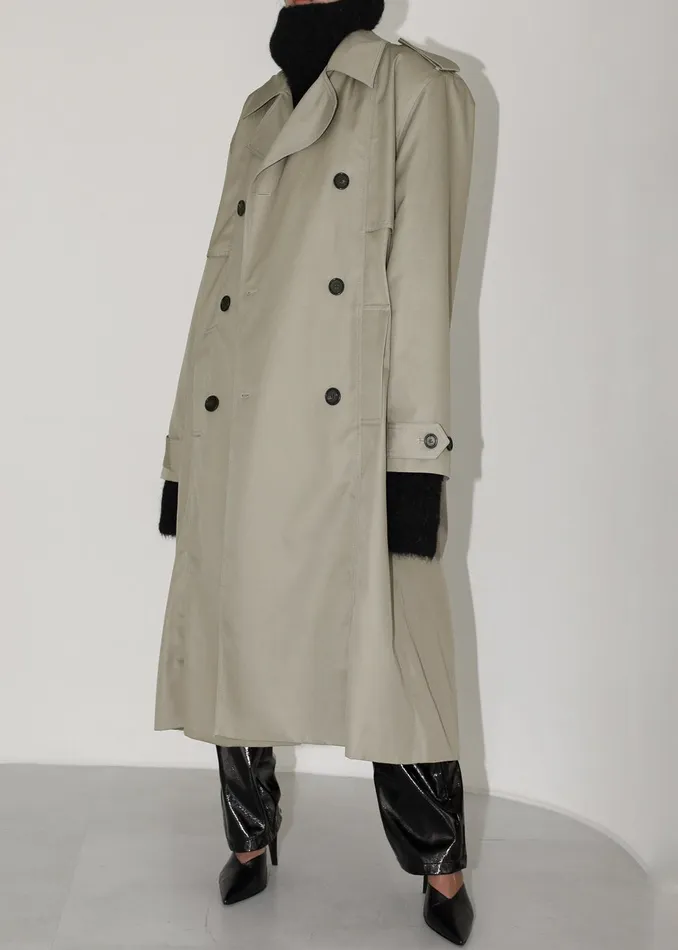 Women Eugene Trench Coat 8211 Pale Khaki The Frankie Shop Outerwear