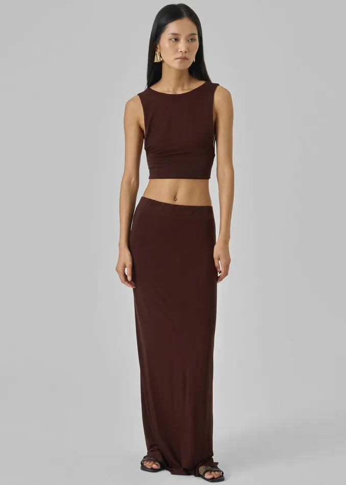 Women Evangeline Cropped Tank 8211 Brown The Frankie Shop Tops
