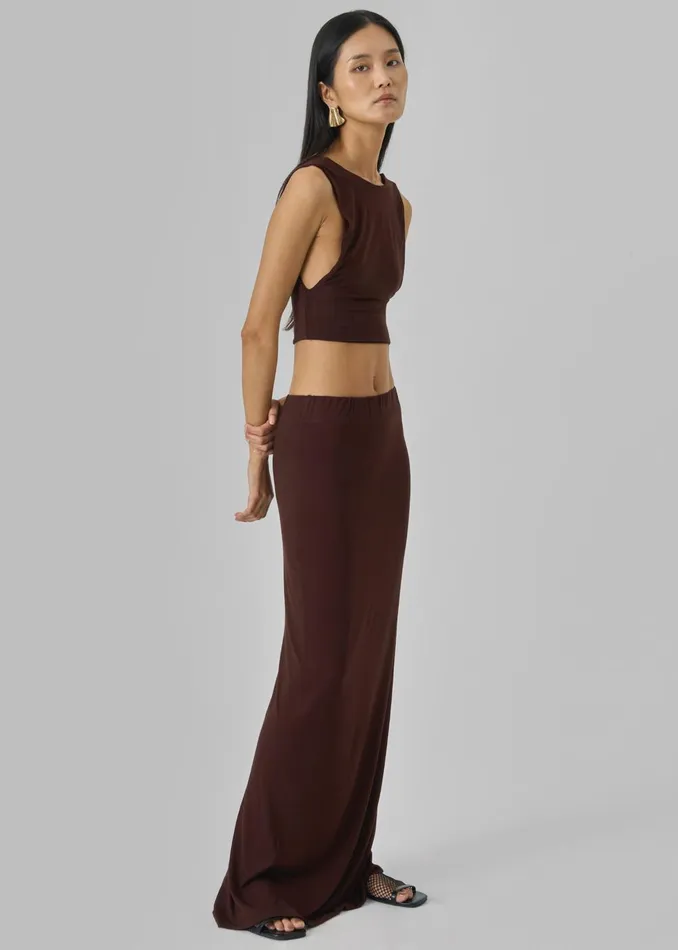 Women Evangeline Cropped Tank 8211 Brown The Frankie Shop Tops