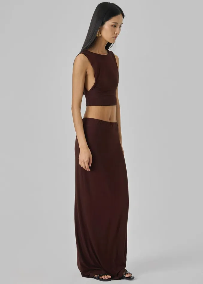 Women Evangeline Cropped Tank 8211 Brown The Frankie Shop Tops