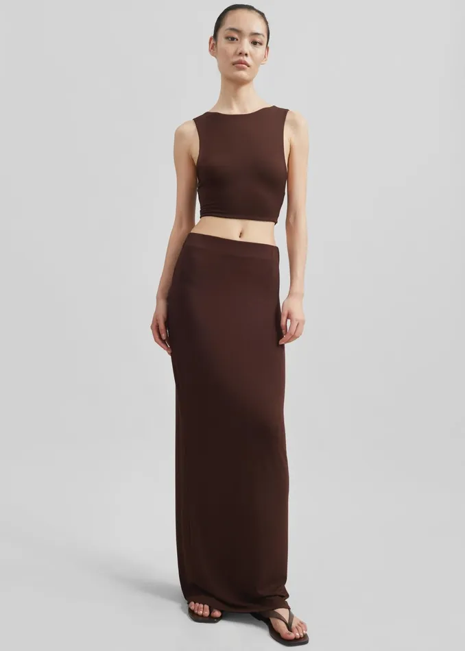 Women Evangeline Cropped Tank 8211 Brown The Frankie Shop Tops