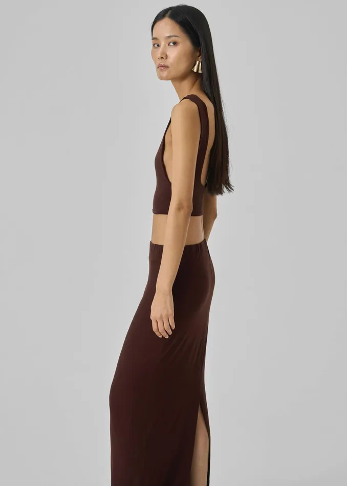 Women Evangeline Cropped Tank 8211 Brown The Frankie Shop Tops