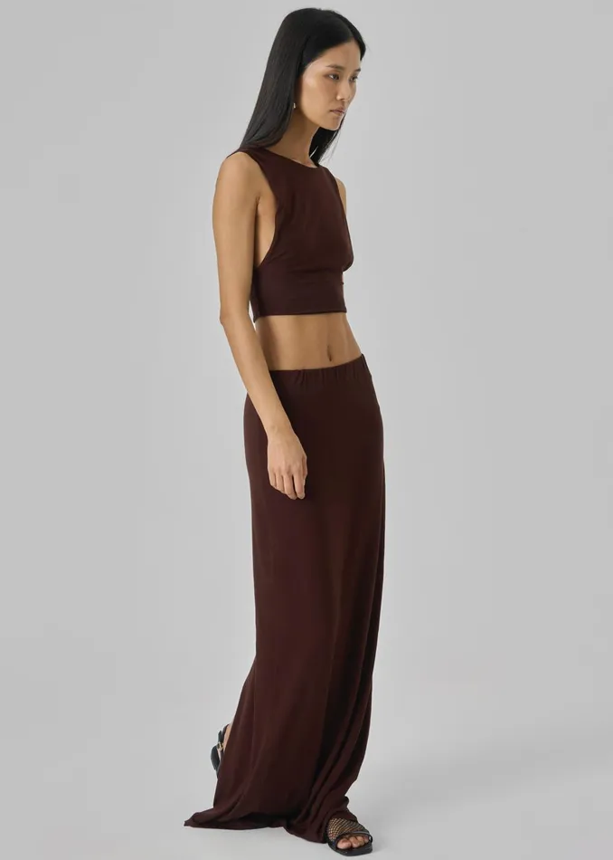 Women Evangeline Cropped Tank 8211 Brown The Frankie Shop Tops