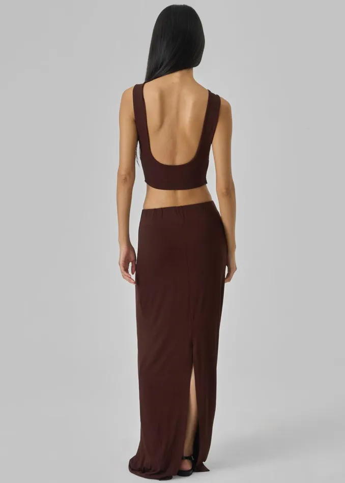 Women Evangeline Cropped Tank 8211 Brown The Frankie Shop Tops